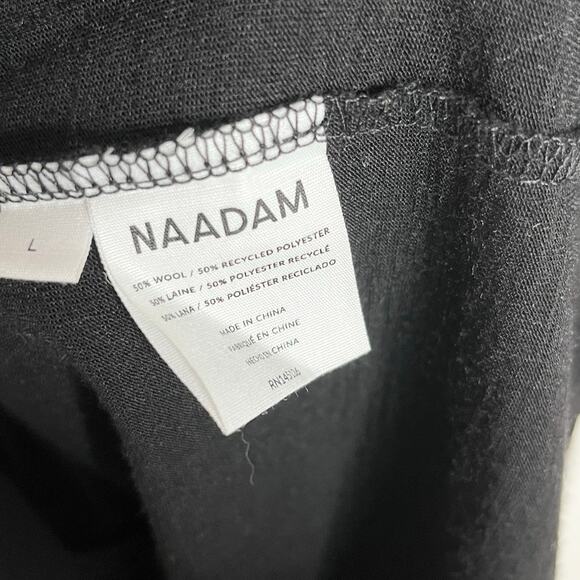 Naadam Long Sleeve Wool Button Up Shirt Mens Large Black Collared - Picture 10 of 10